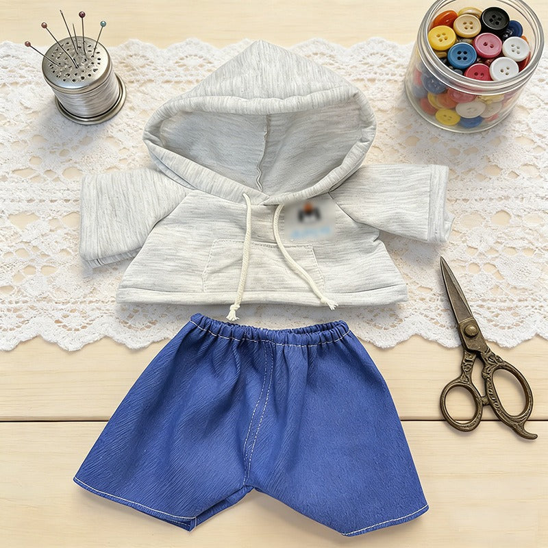 Bartholomew bear cute clothes outfits - Grey Cat Hoodie Set