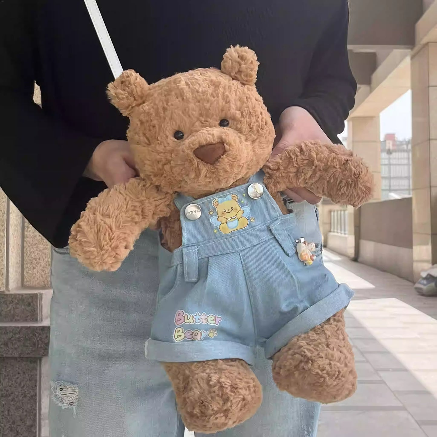 Bartholomew bear cute clothes outfits - Denim Outfit with Carry Strap