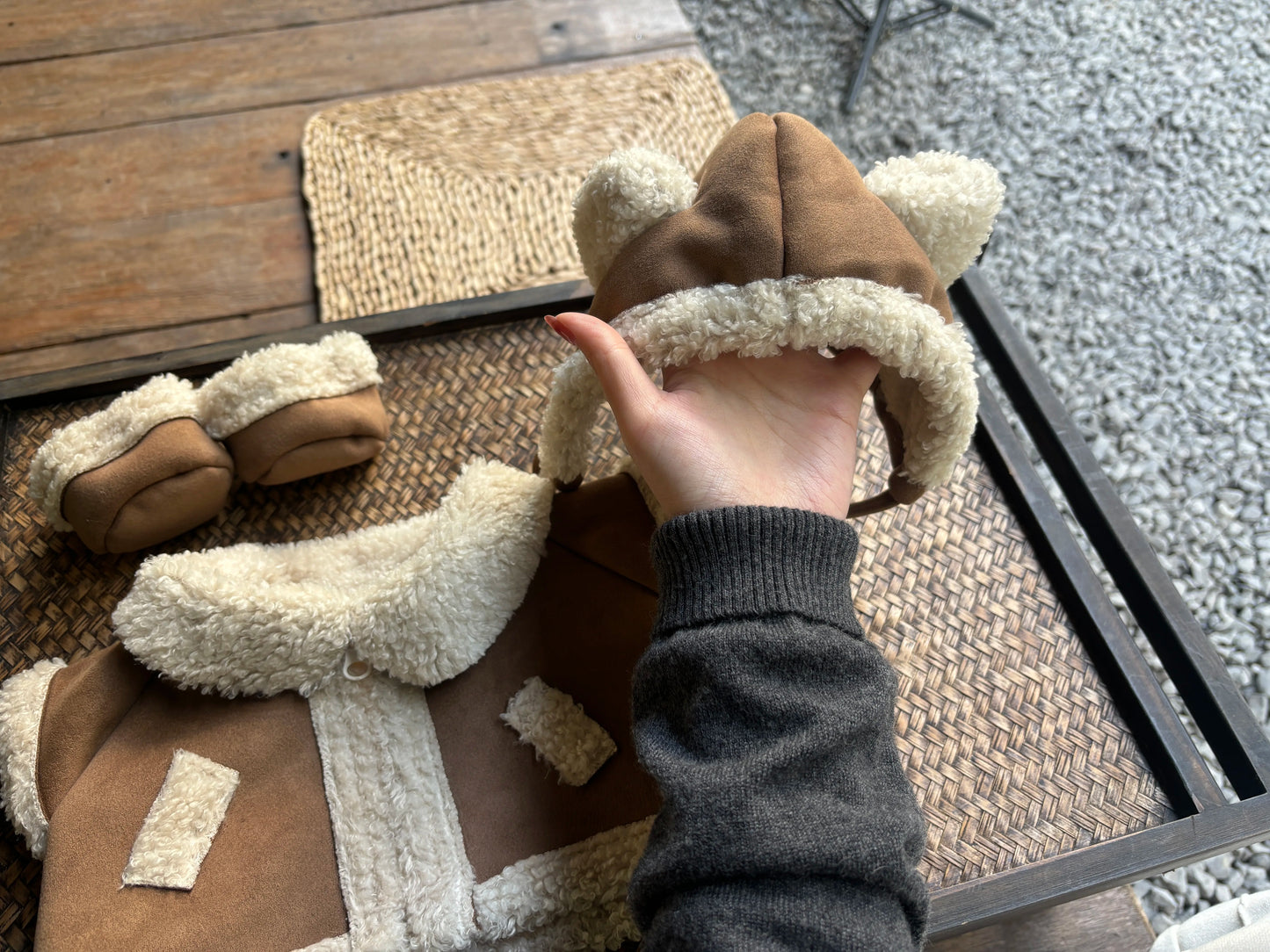 Bartholomew bear cute clothes outfits - Brown Bear Coat Set