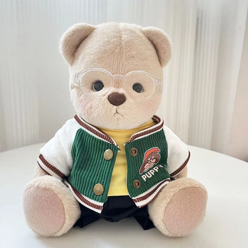 Medium Bartholomew bear clothes outfits - Green Ribbed Jacket Outfit
