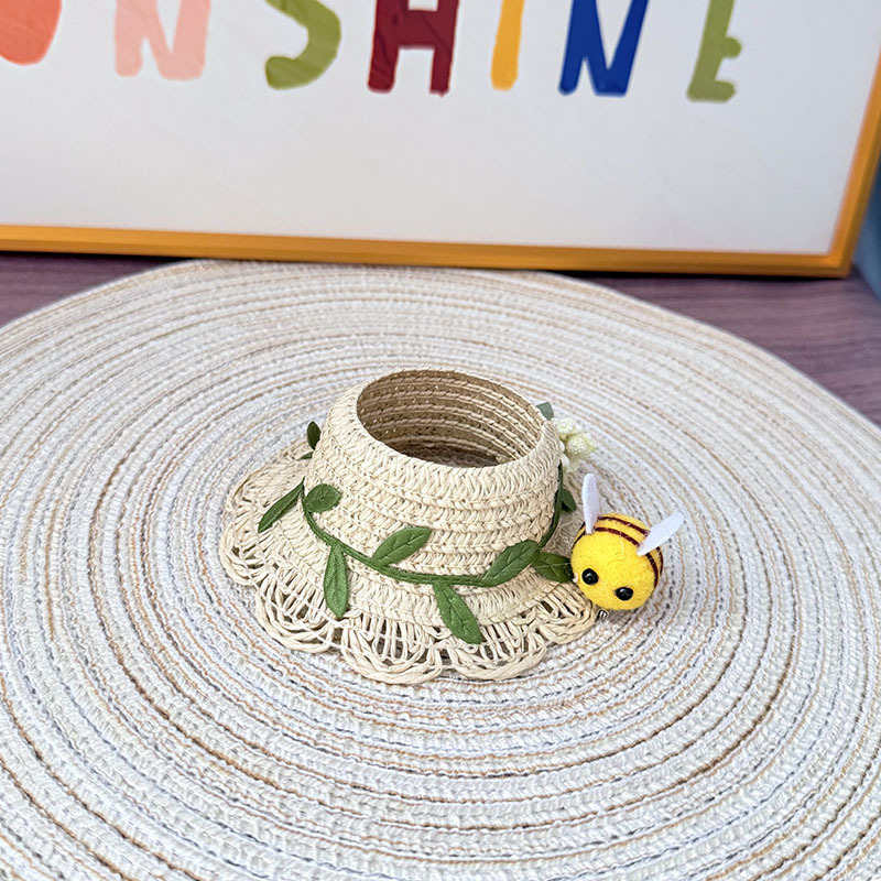 4inch bag charm cute custom fashion accessories - straw hat - 0712H