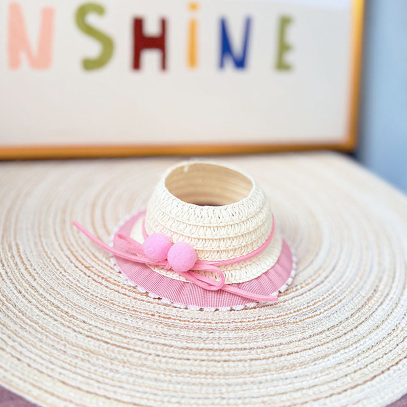 4inch bag charm cute custom fashion accessories - straw hat - 0712H