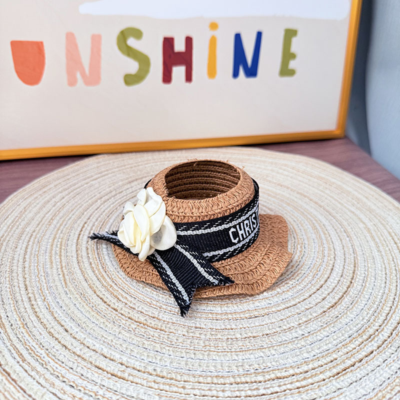 4inch bag charm cute custom fashion accessories - luxury straw hat - 0712H