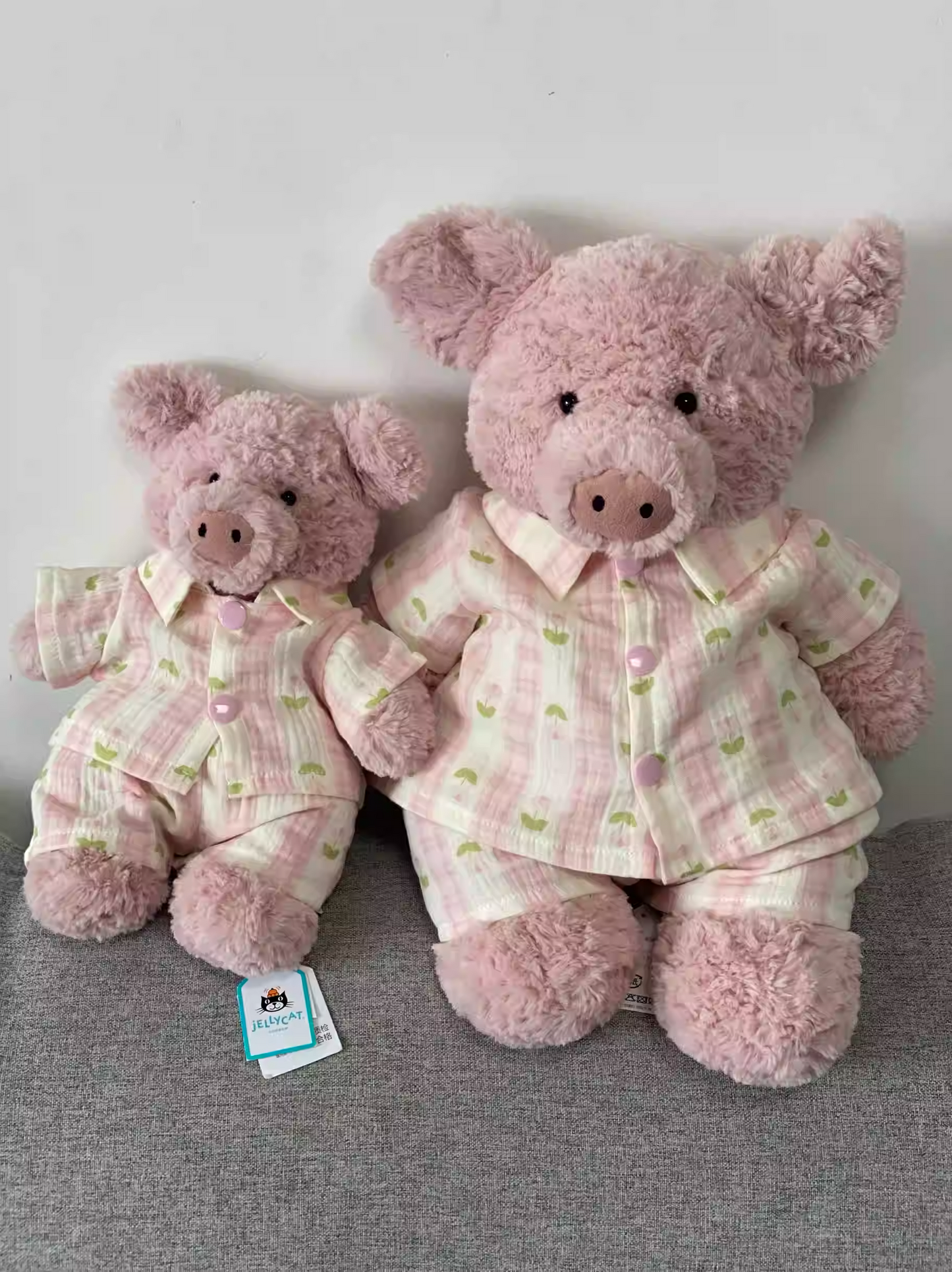 Bartholomew bear cute clothes outfits - Pink stripe sleepwear(tiny/medium/large/huge)