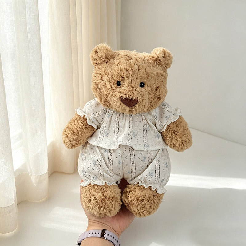 Ice Blue Floral Blouse for Bartholomew Bear Plush – 10-Inch Outfit