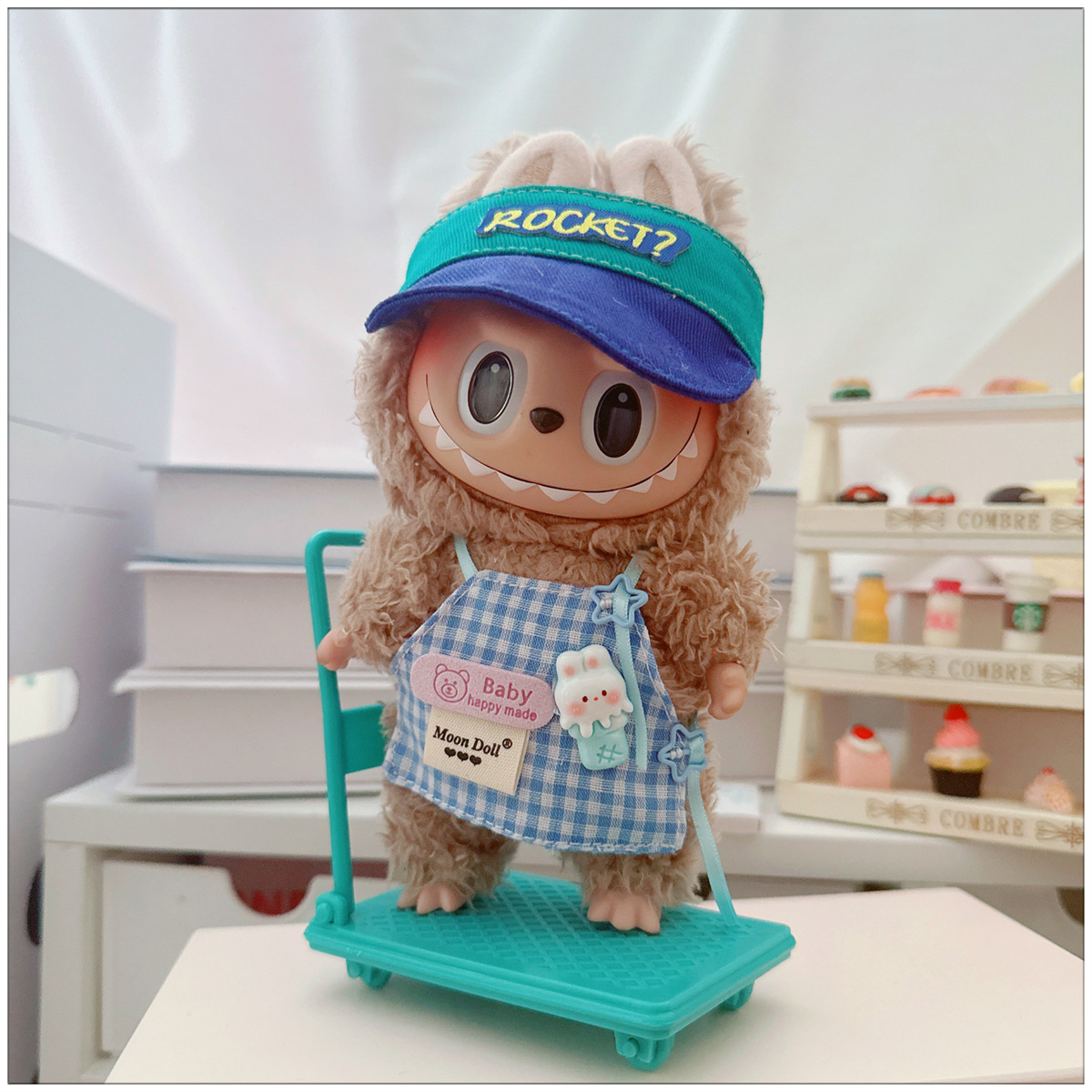 4inch bag charm cute custom clothes outfits - Colorful chef apron with visor - 032918/032919/032920/032921/032922/032923/032924