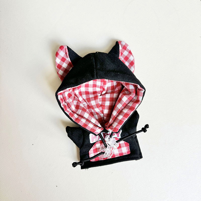 4inch bag charm cute custom clothes outfits - red cat ear hoody - 020246