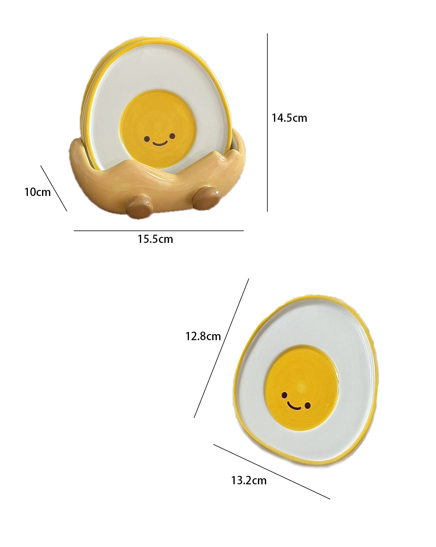 Adorable Ceramic Egg Plate - Breakfast Snack Tray Fun & Functional Design