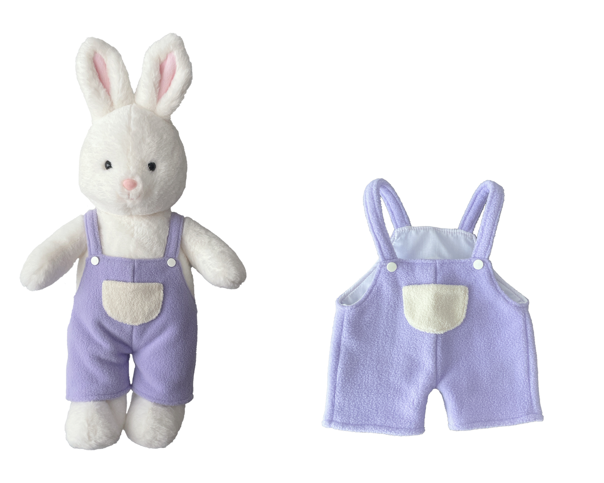Purple Straight-Leg Overalls for Bartholomew Bear Plush – 14-Inch Outfit