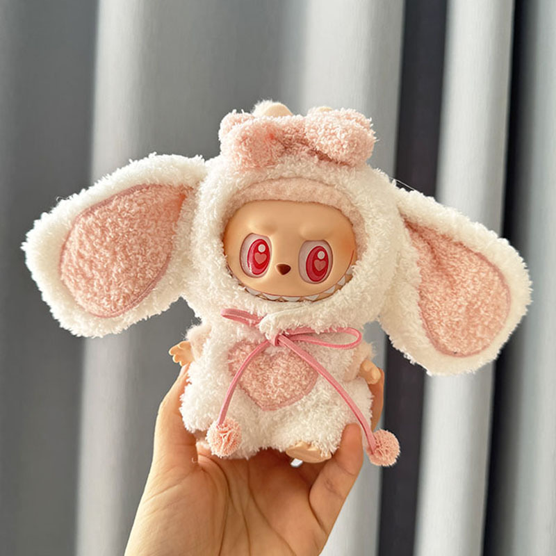 4inch bag charm cute custom clothes outfits - pink bunny ear - 052317