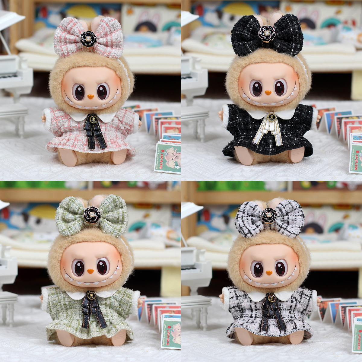 4inch bag charm cute custom clothes outfits - Elegant dress with bow - 0523/0329