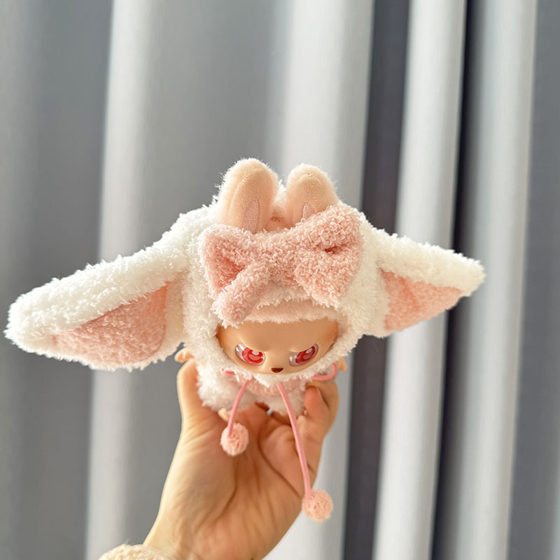 4inch bag charm cute custom clothes outfits - pink bunny ear - 052317