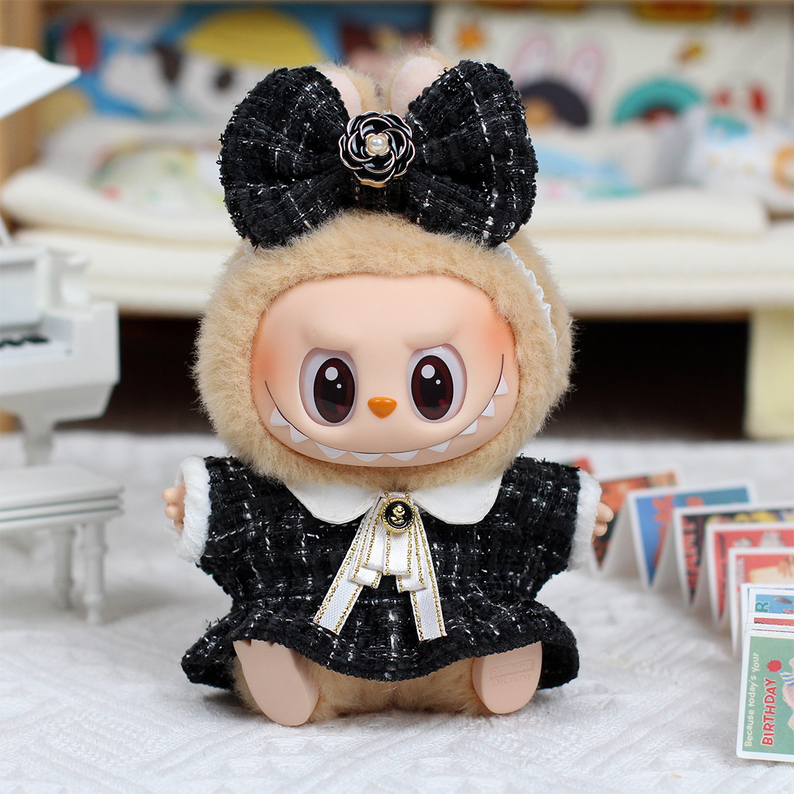 4inch bag charm cute custom clothes outfits - Elegant dress with bow - 0523/0329