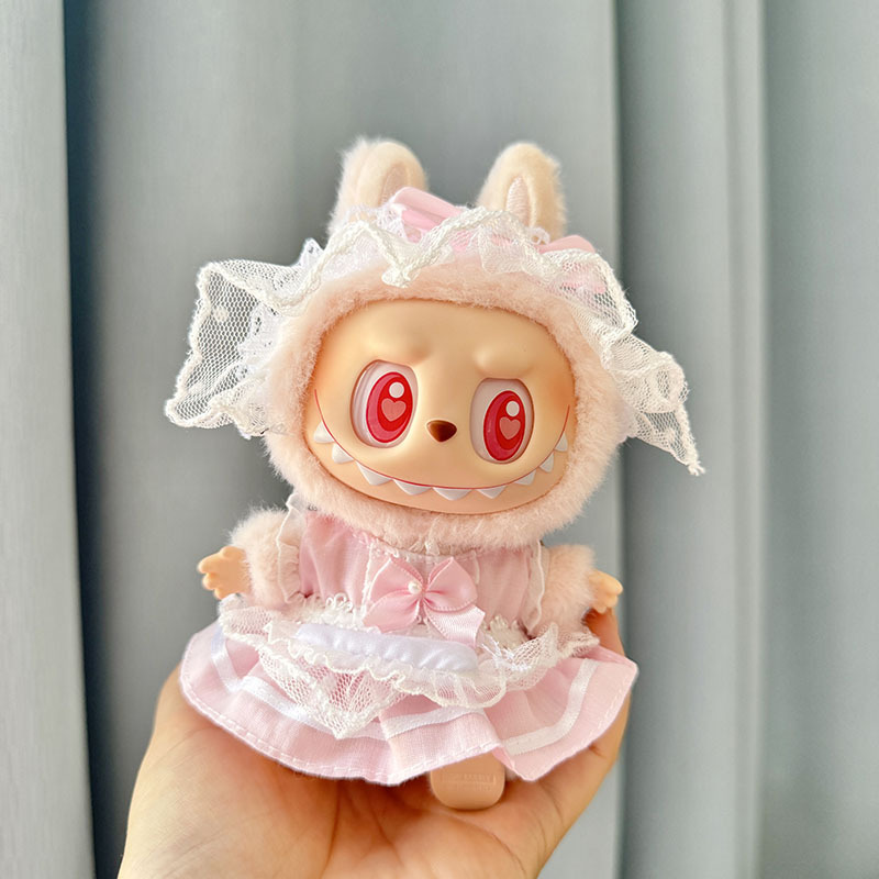 4inch bag charm cute custom clothes outfits - black/pink/blue maid dress - 052314/052315