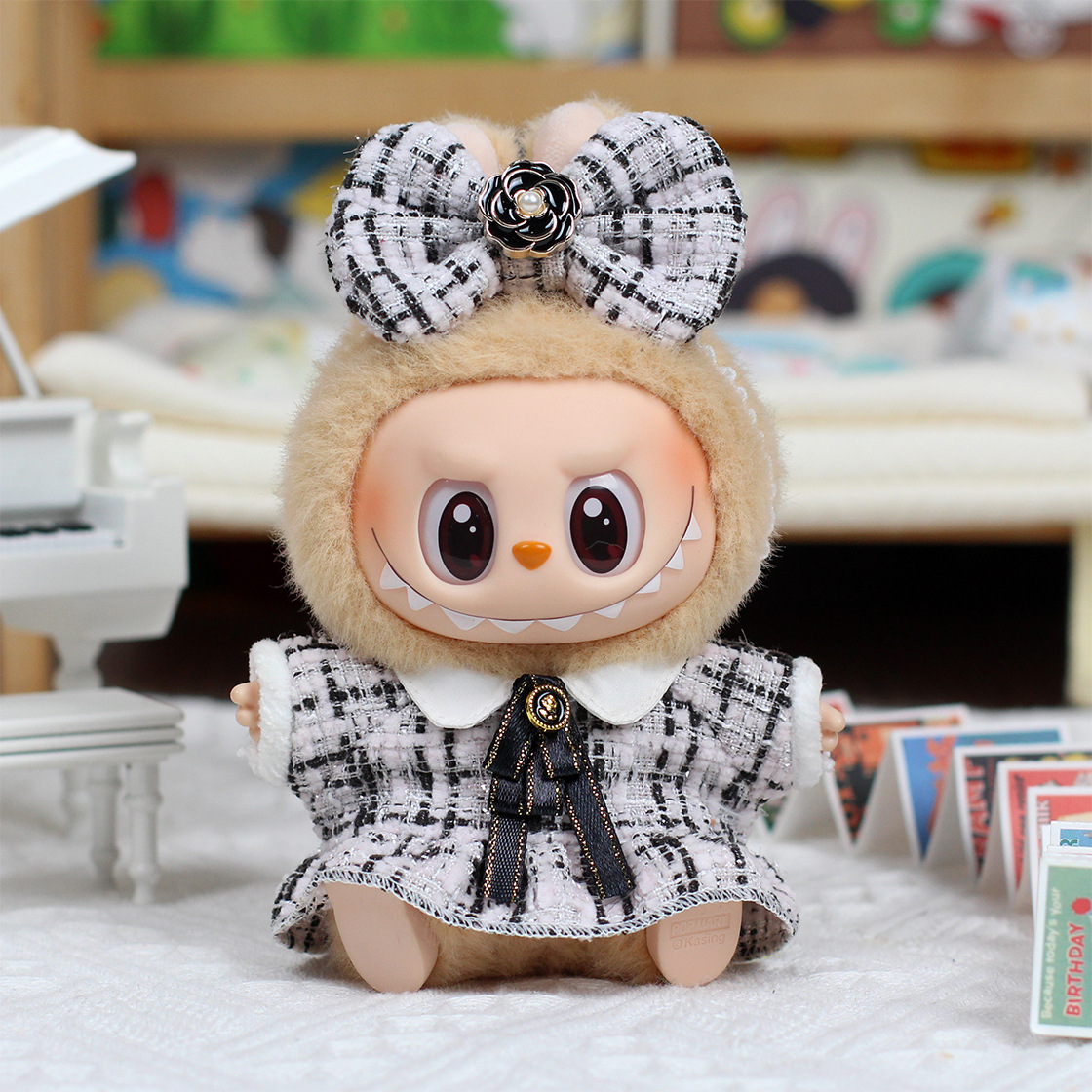 4inch bag charm cute custom clothes outfits - Elegant dress with bow - 0523/0329
