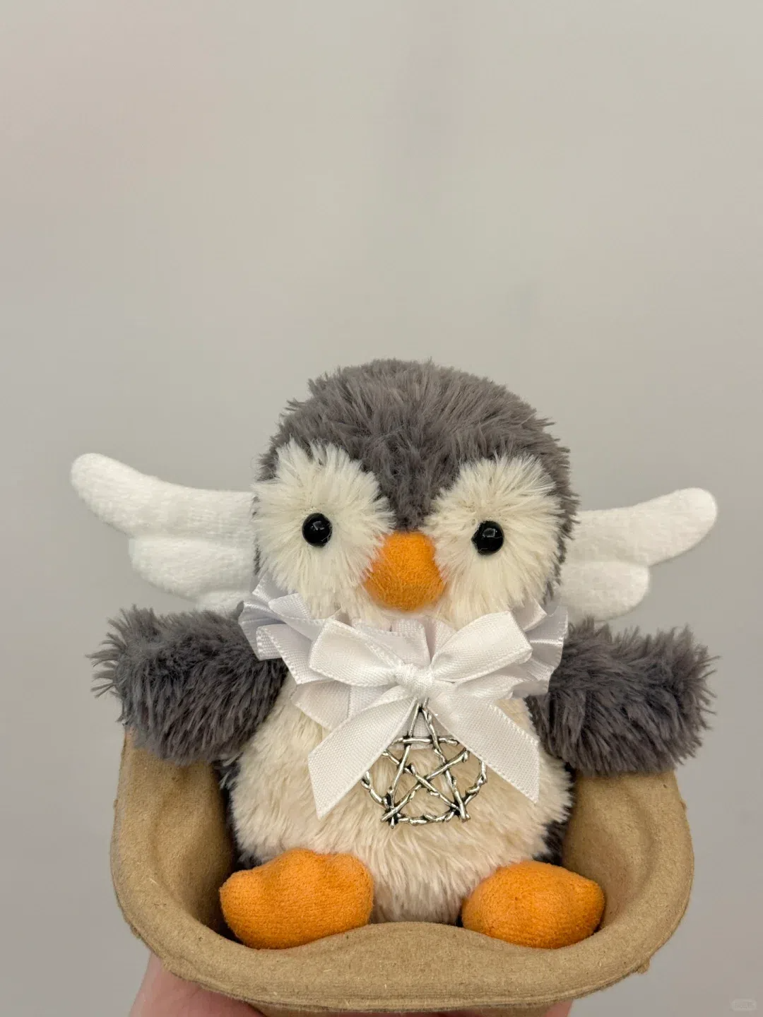 3inch jellycat amusable peanut/small peanut penguin cute outfit - angel - 021814
