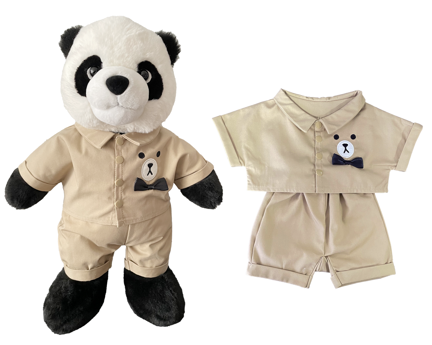 Large Bartholomew Bear & 16" Plush Clothes Outfit - Bear Khaki Outfit
