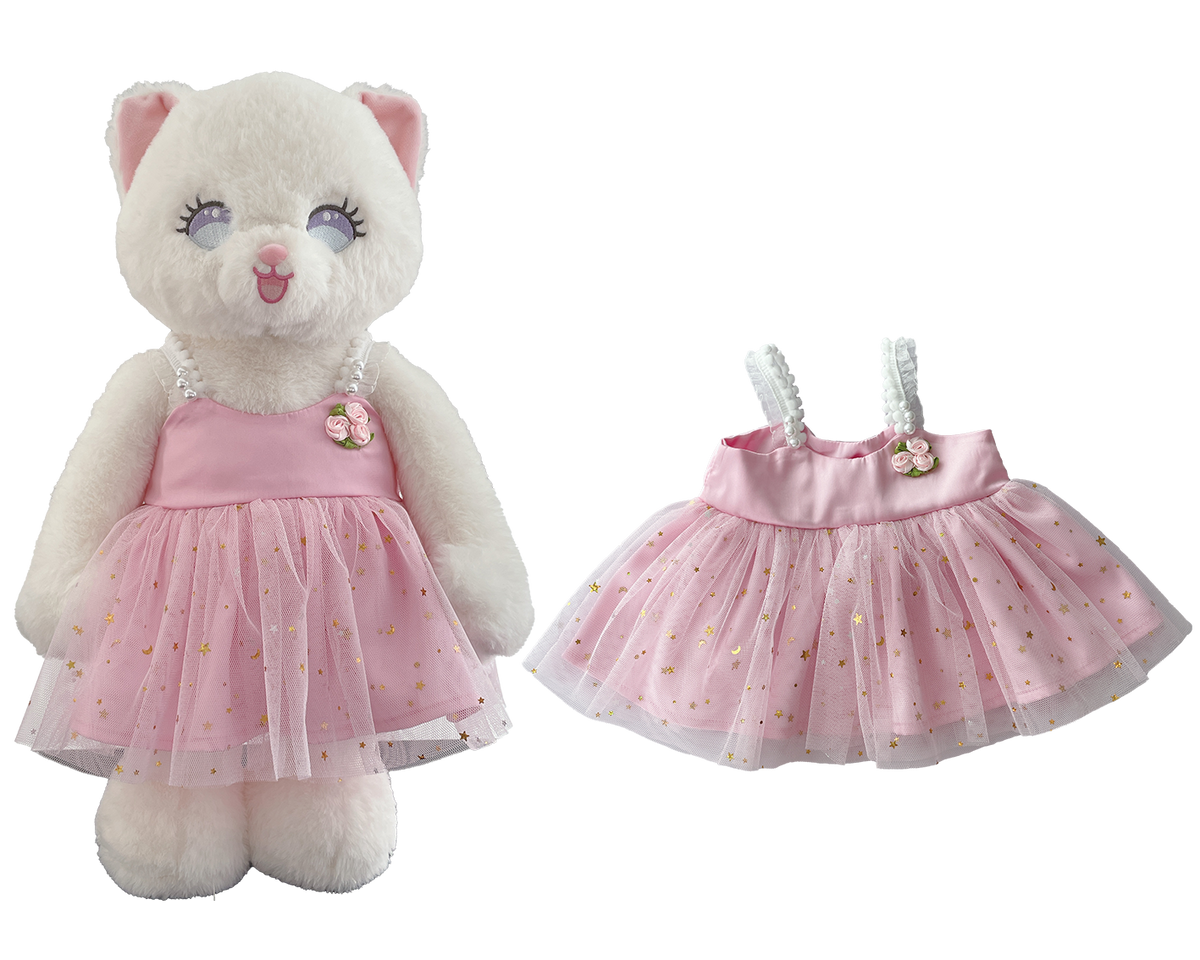 Pink Star Tulle Dress for Bartholomew Bear Plush – 14-Inch Outfit