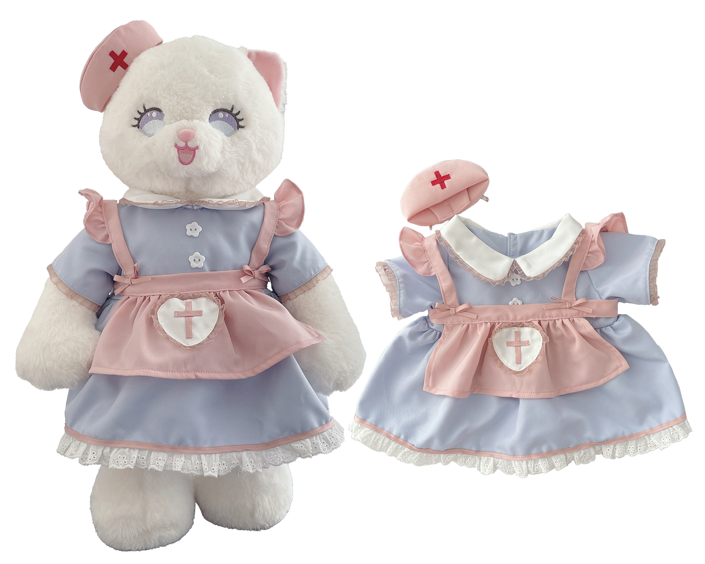 Large Bartholomew Bear & 16" Plush Clothes Outfit - Nurse Outfit