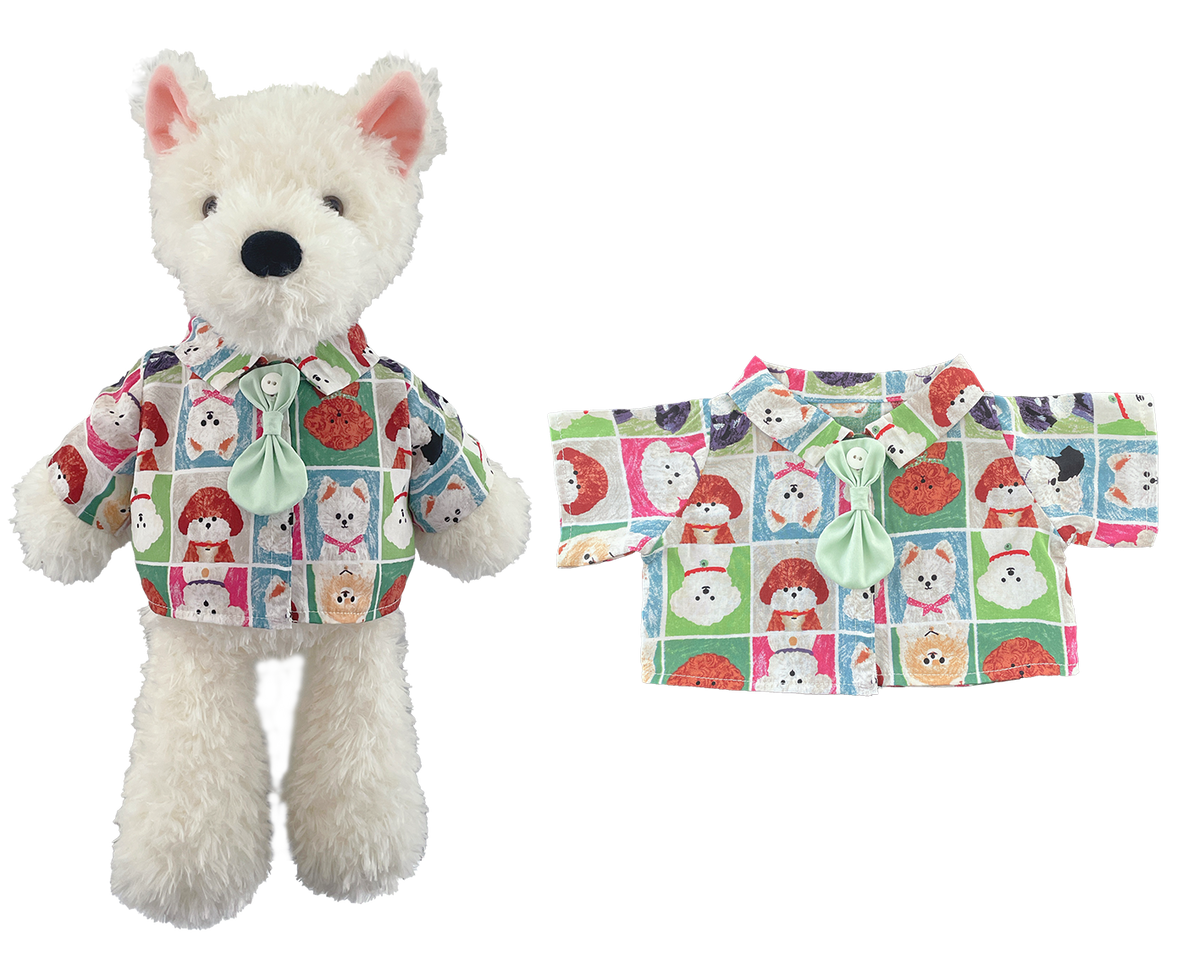 Cartoon Puppy Shirt for Bartholomew Bear Plush – 14-Inch Outfit