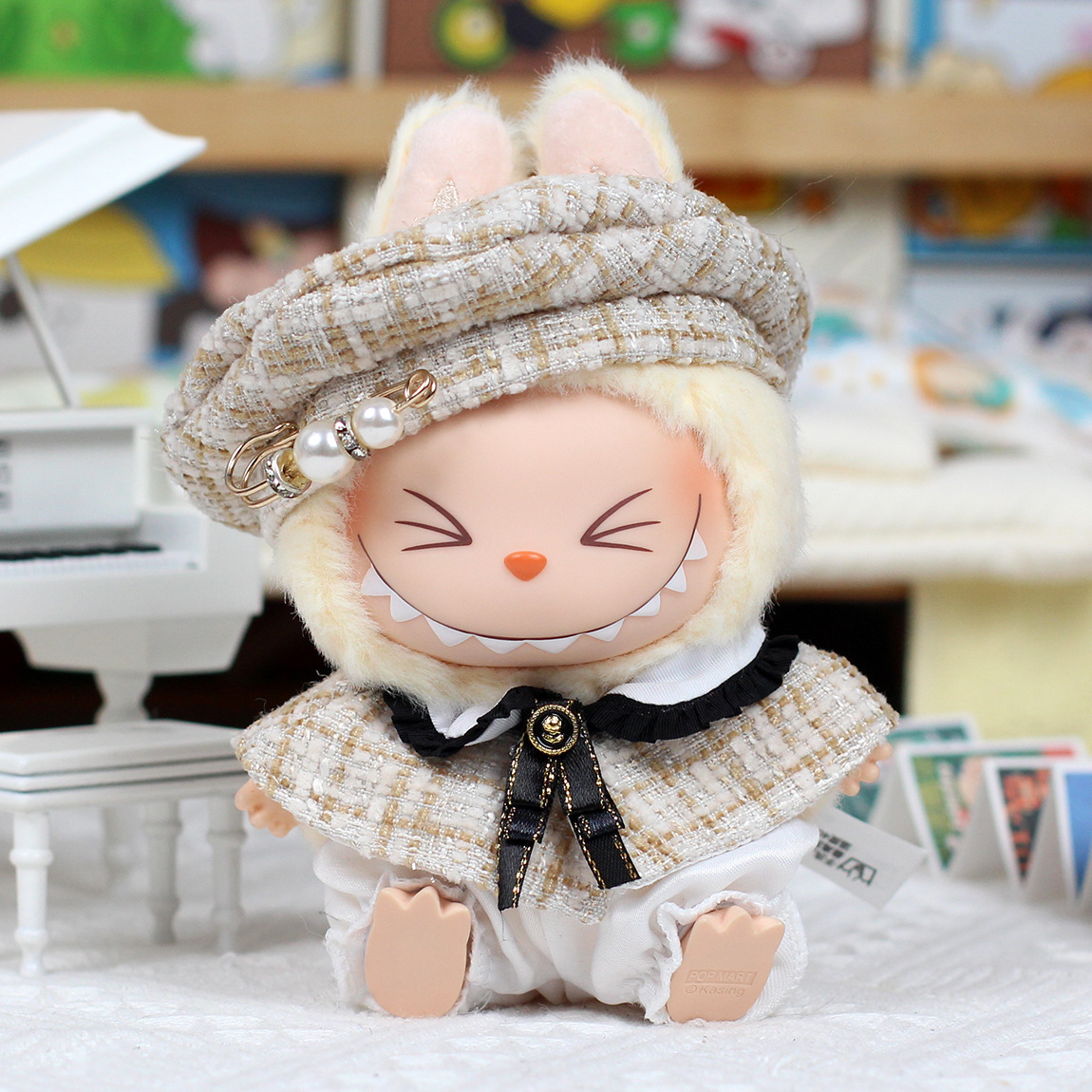 4inch bag charm cute custom clothes outfits - Elegant hat & cloak set - TZ07/TZ08/TZ09/TZ10