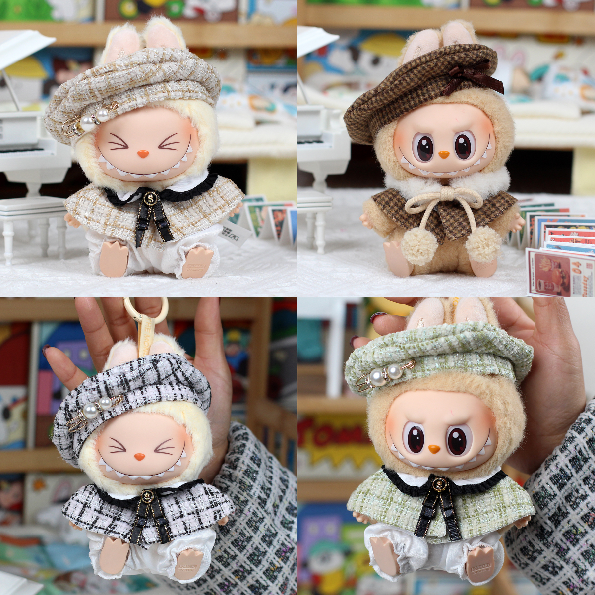 4inch bag charm cute custom clothes outfits - Elegant hat & cloak set - TZ07/TZ08/TZ09/TZ10