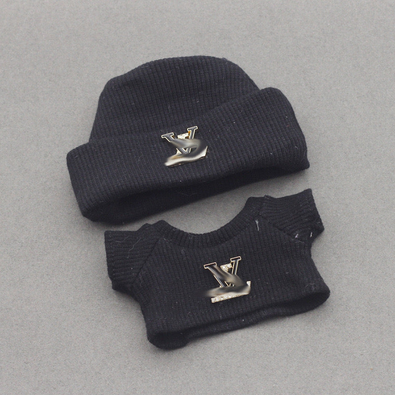 Labubu 4inch bag charm clothes outfits - LV logo - 062355