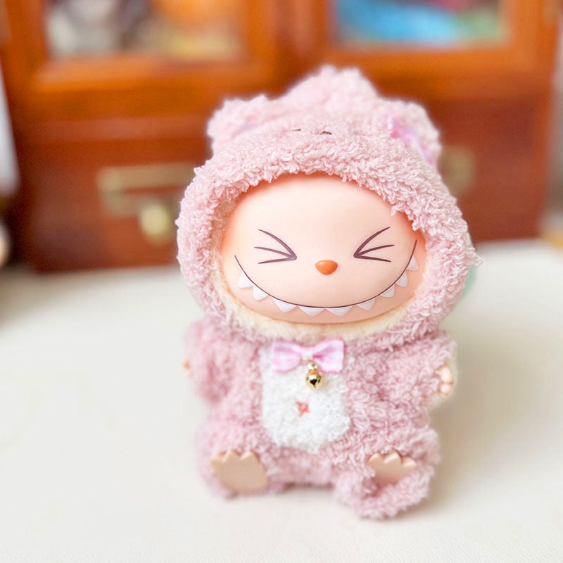 4inch bag charm cute custom clothes outfits - brown & pink bear - 021804/021805