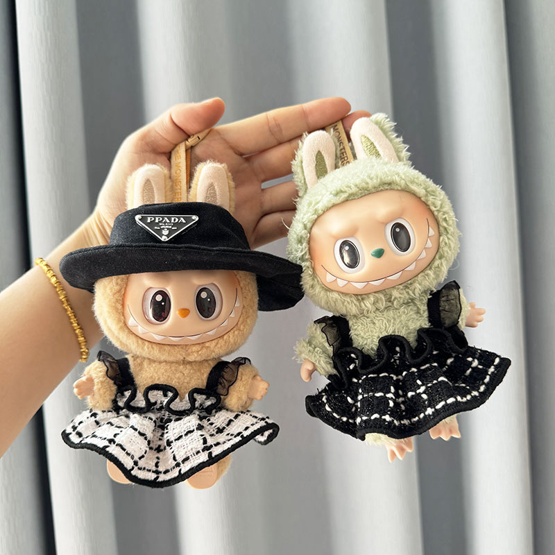 4inch bag charm cute custom clothes outfits - Elegant simple dress with hat