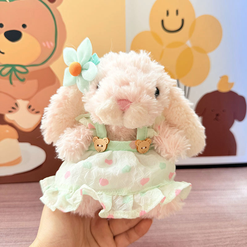 8inch jellycat yummy bunny plush cute custom clothes outfits - green dress - 0523