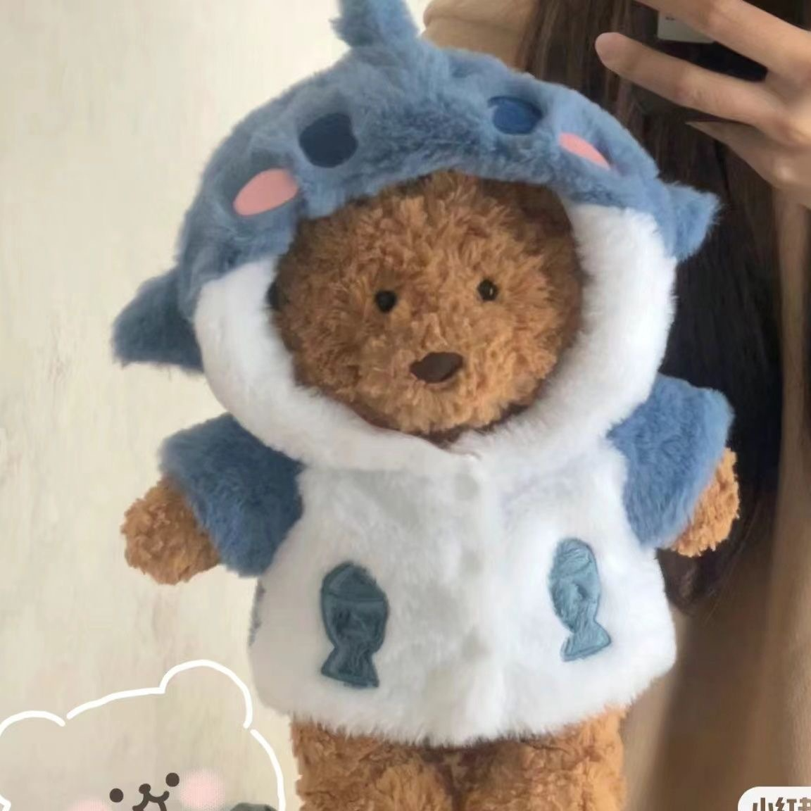 Medium bartholomew bear cute custom clothes outfits - shark - BB02M