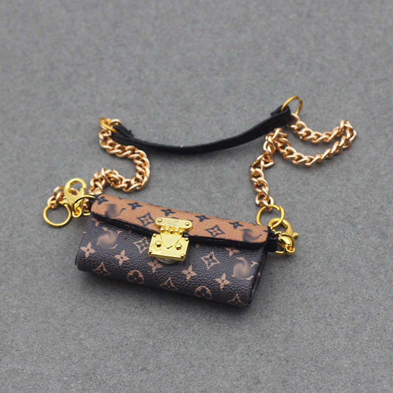 4inch bag charm cute custom bags - brown colorblock purse bags - 0623B73