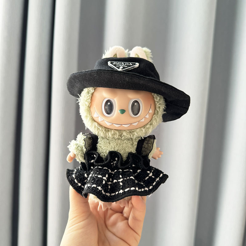 4inch bag charm cute custom clothes outfits - Elegant simple dress with hat