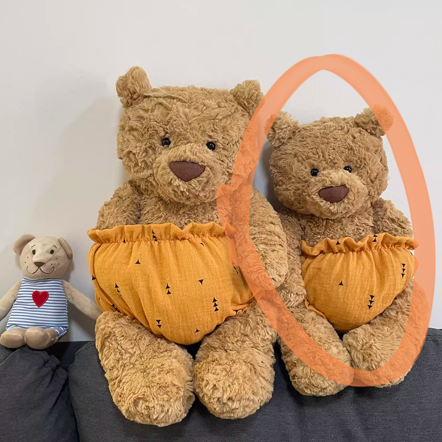 Bartholomew bear cute custom clothes outfits - Halloween pumpkin pull-ups (Tiny/Medium/Large)
