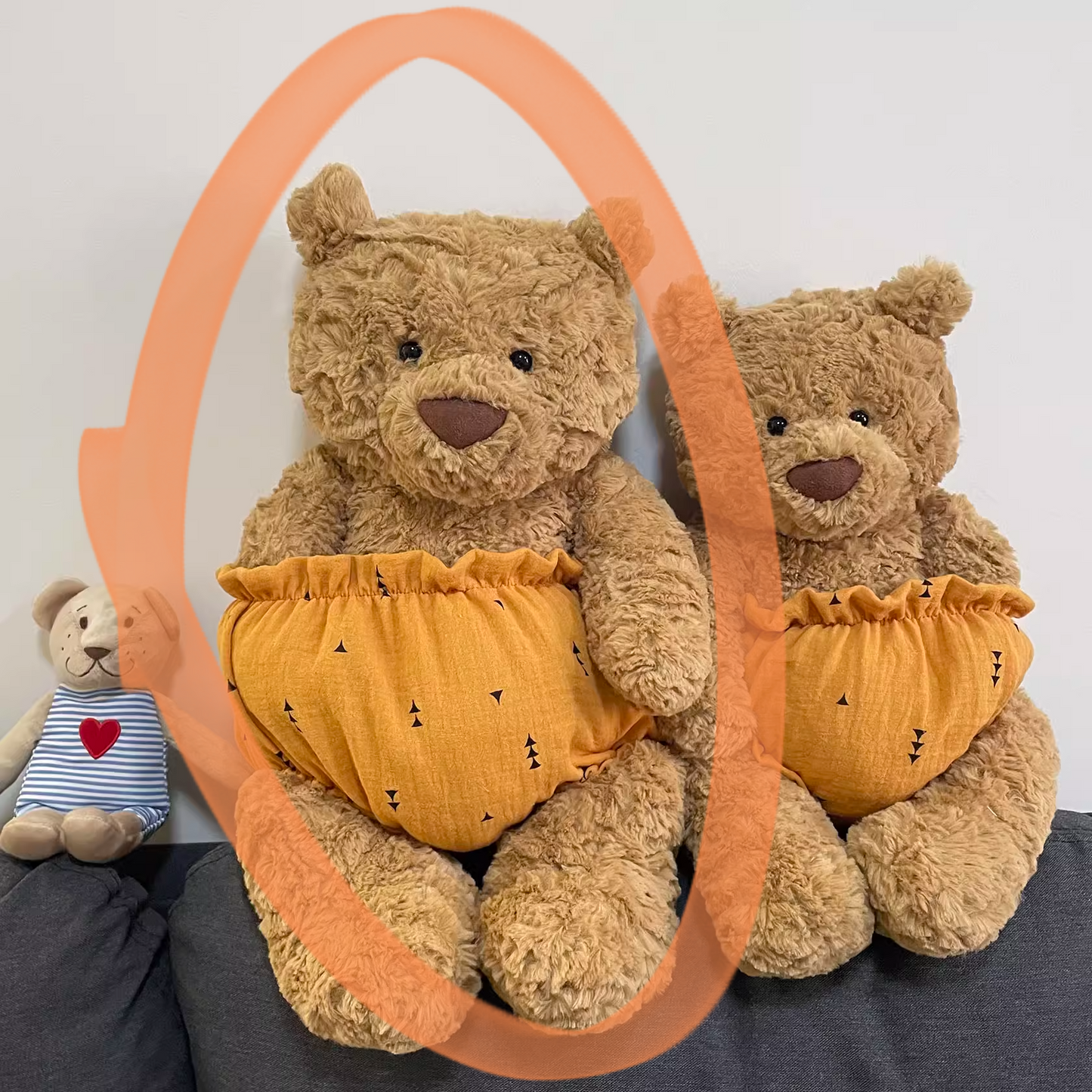 Bartholomew bear cute custom clothes outfits - Halloween pumpkin pull-ups (Tiny/Medium/Large)
