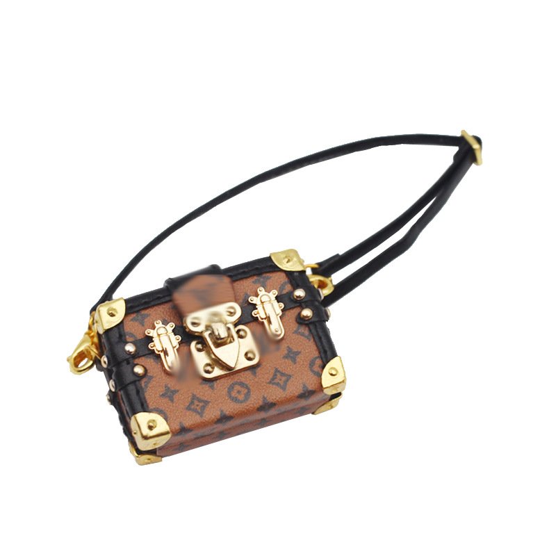 4inch bag charm cute custom bags - dark brown/light brown box bags - 0623B04/0623B05