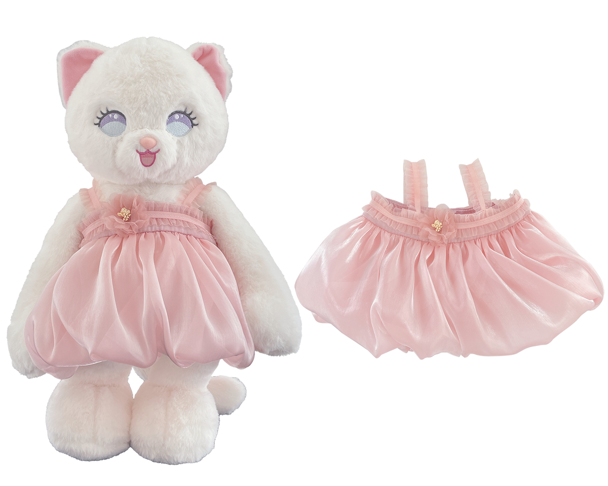 Pink Organza Puffy Dress for Bartholomew Bear Plush – 14-Inch Outfit