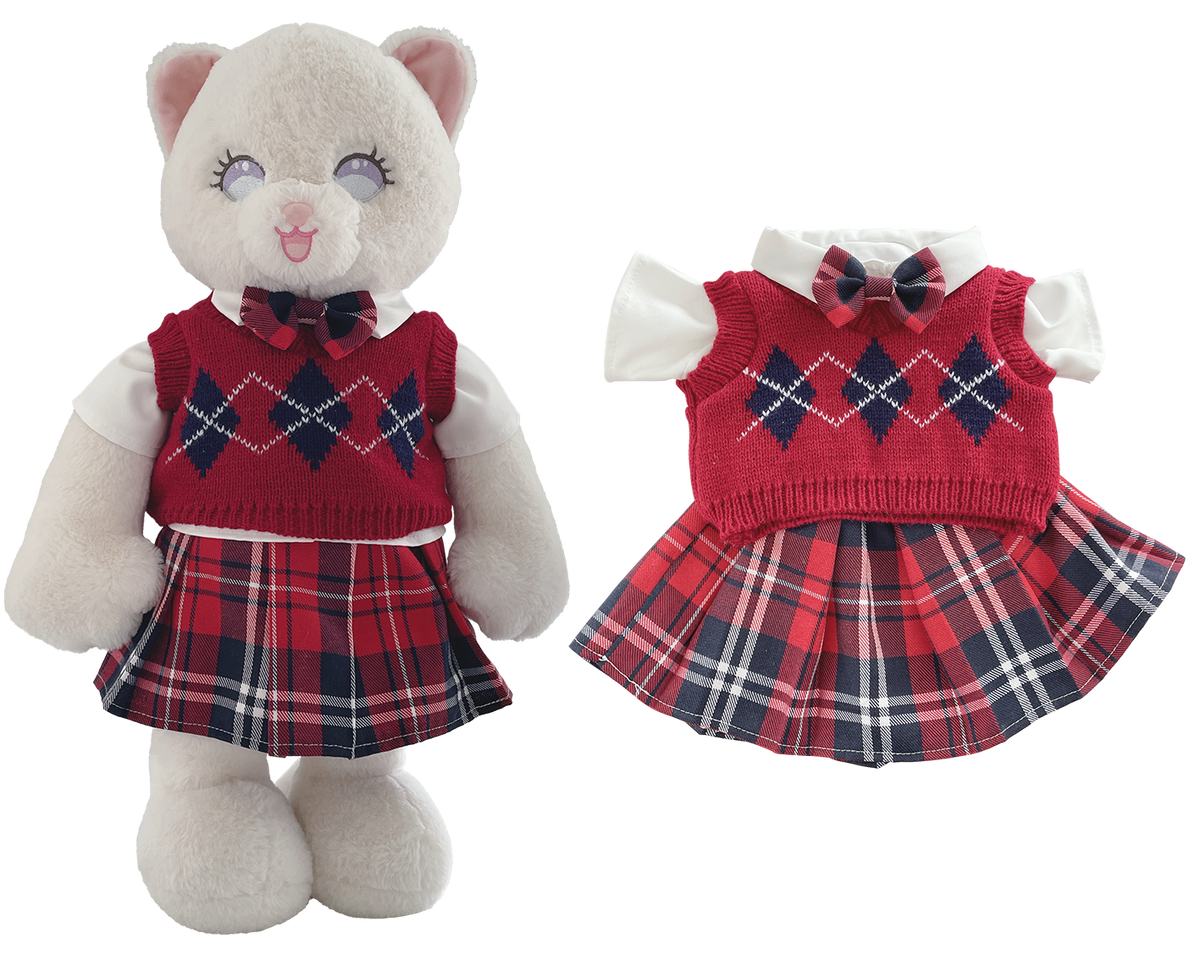 Red Sweater 3-Piece Outfit Set for Bartholomew Bear Plush – 14-Inch Outfit