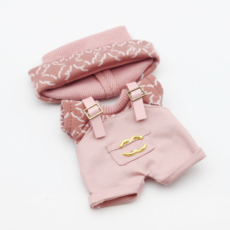 Labubu 4inch bag charm clothes outfits - CC logo - 062329