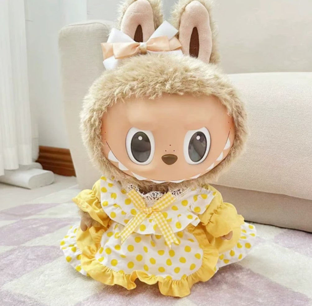 15inch plush cute custom clothes outfits - yellow dress