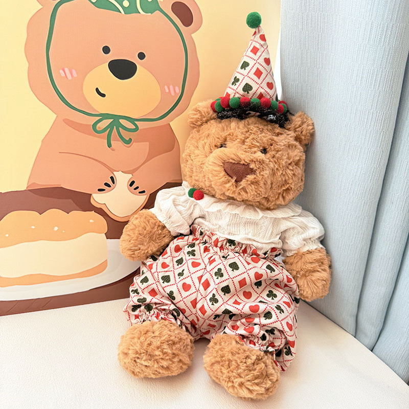 Medium Bartholomew bear cute custom clothes outfits - clown poker card