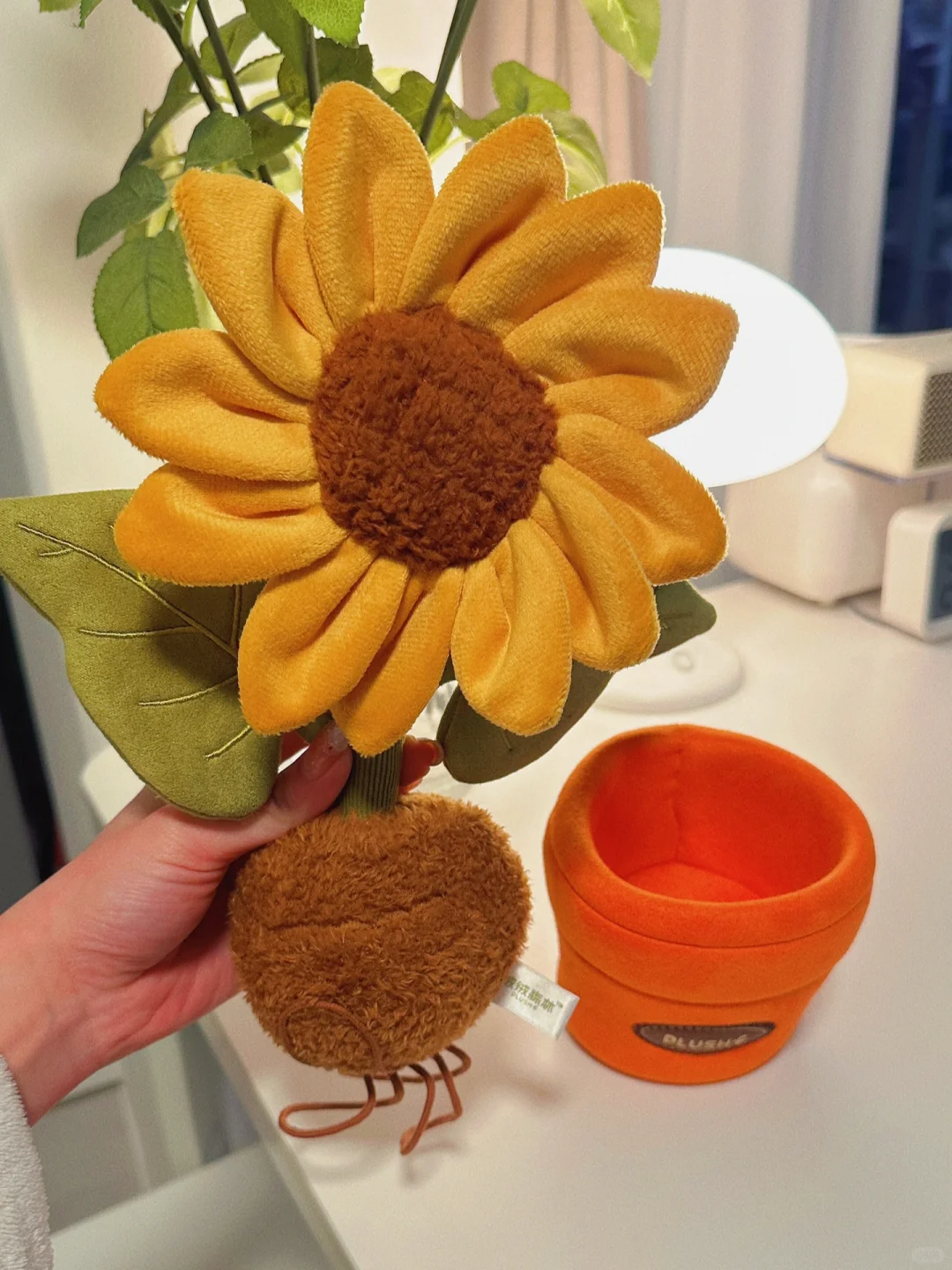 Plushf - Orange base flowerpot planter plush