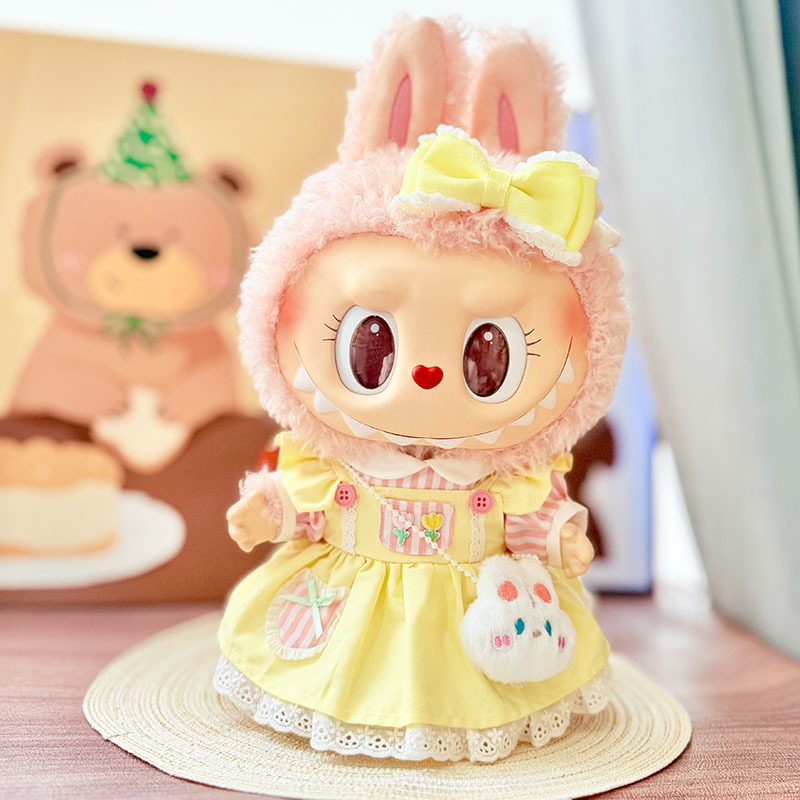15inch plush cute custom clothes outfits - yellow bunny dress - 0523