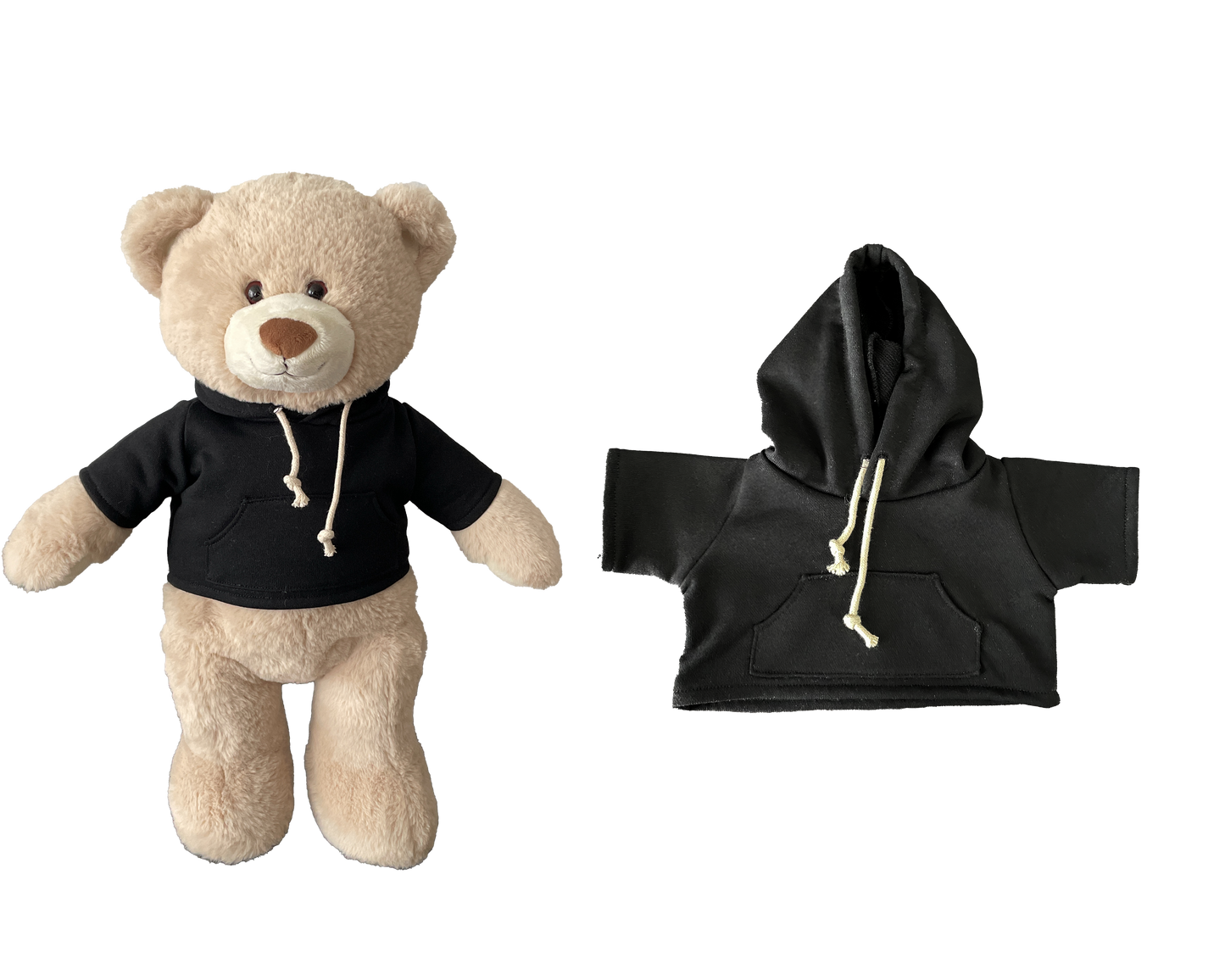 Large Bartholomew Bear & 16" Plush Clothes Outfit - Black Hoodie