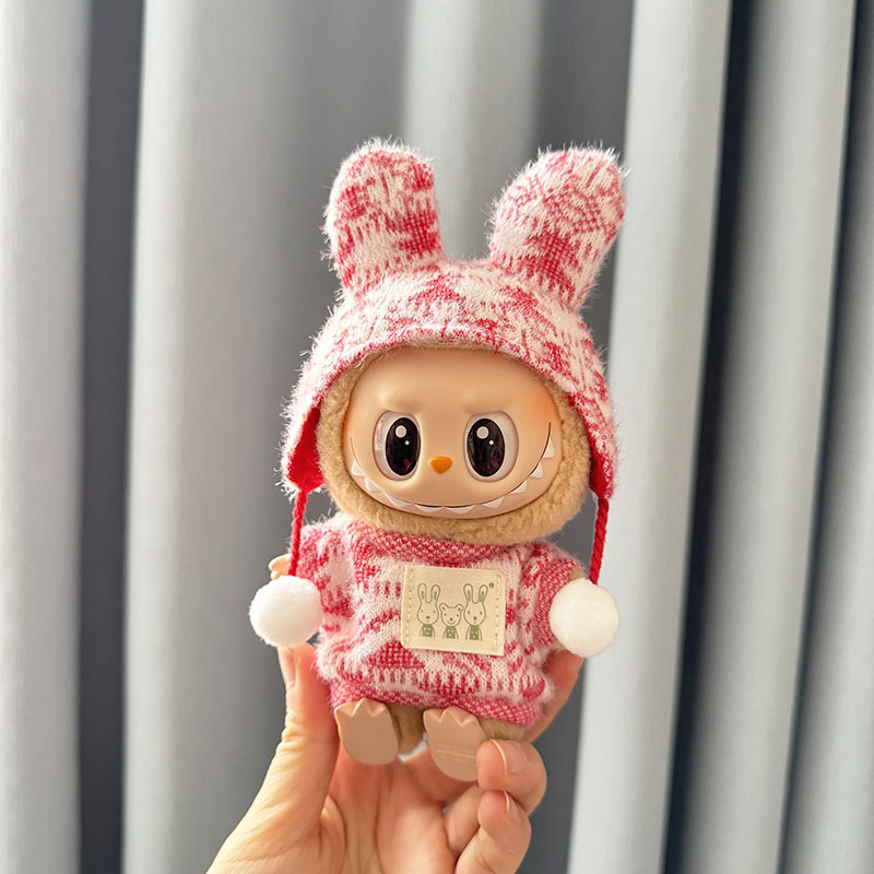 4inch bag charm cute custom clothes outfits - red & blue bunny ear - 050727/050728