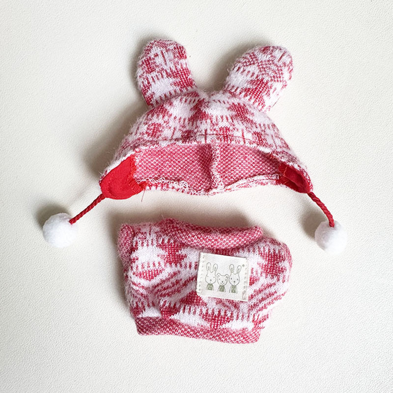 4inch bag charm cute custom clothes outfits - red & blue bunny ear - 050727/050728