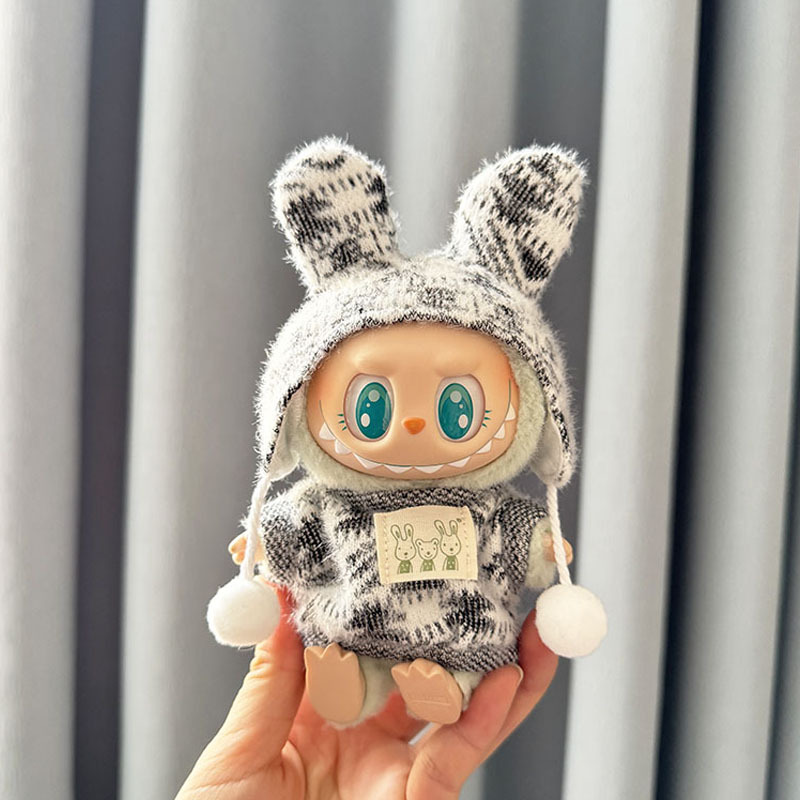 4inch bag charm cute custom clothes outfits - red & blue bunny ear - 050727/050728