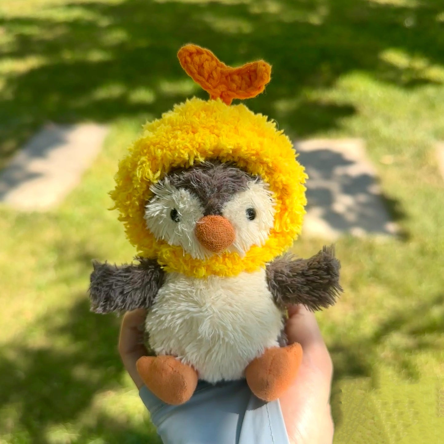 3inch jellycat amusable peanut/small peanut penguin cute hat outfit - shrimp hat - AP12