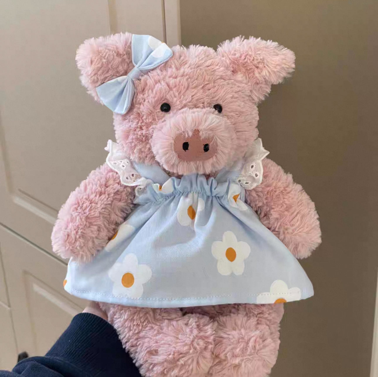 Bartholomew bear clothes outfits - Blue floral dress (Tiny/Medium/Large/Huge)
