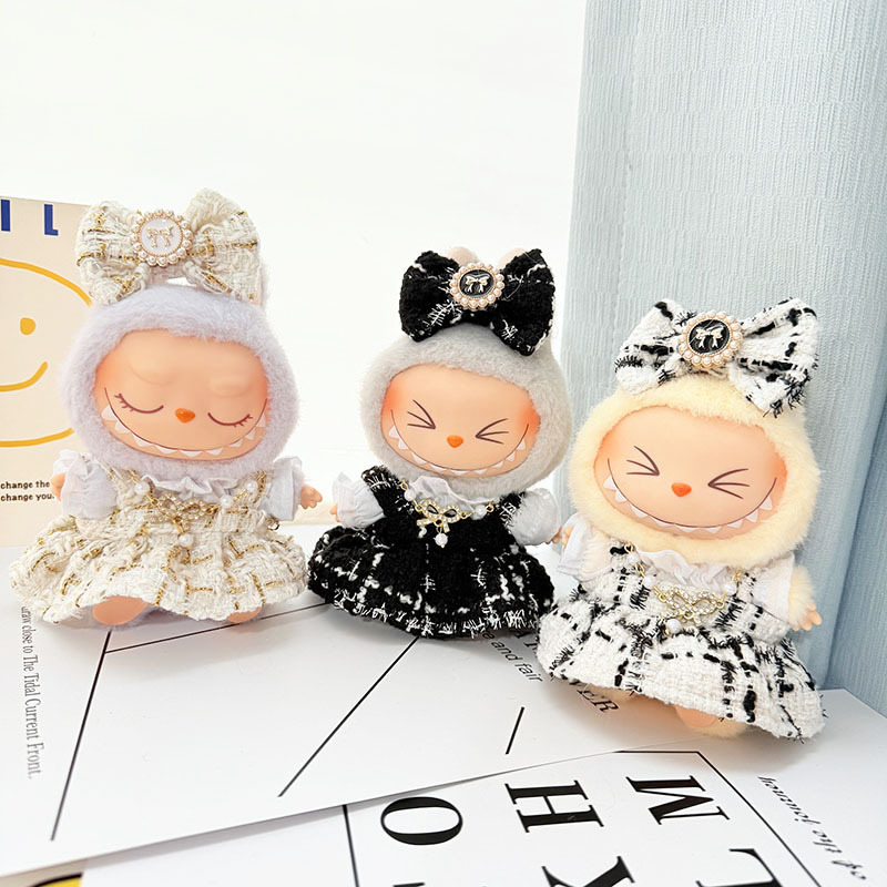 4inch bag charm cute custom clothes outfits - Elegant dress with necklaces
